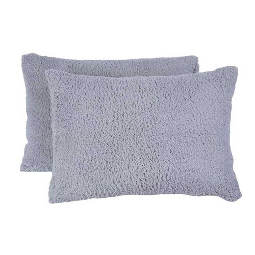 Almohada Borrega 2 Piezas Estandar Poliester Gris Concord.