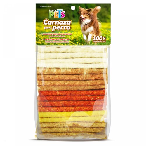 Palitos Carnaza Res Varios Sabores 100Pzas Perro Fancy Pets