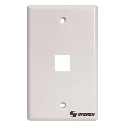 Placa Registro 1 Cavidad Jack RJ45 Cat 5e 6 Keystone Steren