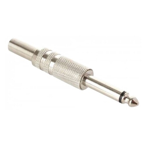 Plug Audio 6.3mm Monoaural Metálico Macho Micrófono Steren