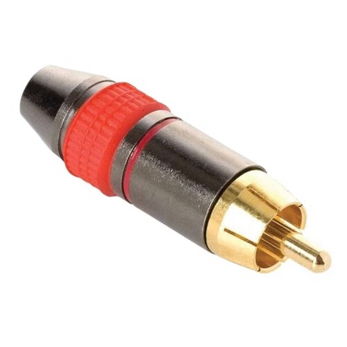 Plug RCA Metálico Reforzado Rojo Extensión Cable Steren