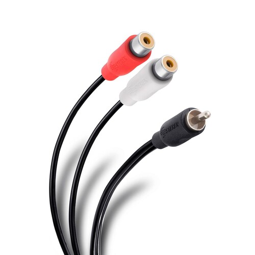 Adaptador Duplex Cable Plug RCA A 2 Jacks RCA 15cm Steren