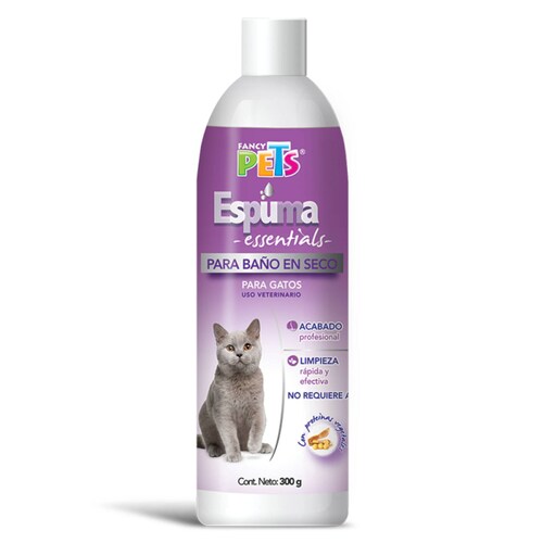 Espuma Essentials BaÃ±o Seco Gato Repelente 300gr Fancy Pets.