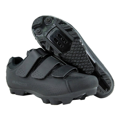 Zapato Benotto Ciclismo MontaÃ±a MTB-20 Negro Velcro Ciclista 38-24.3