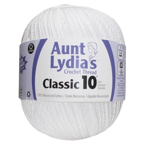 Estambre Algodón Aunt Lydia´s Classic 10 White 201 Red Heart Coats