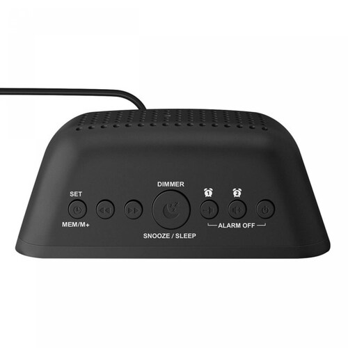 Reloj Despertador Radio FM Doble Cargador USB Steren