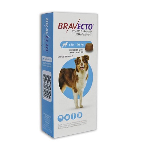 Comprimido Bravecto Antipulga Antigarrapata Perros 20-40kg