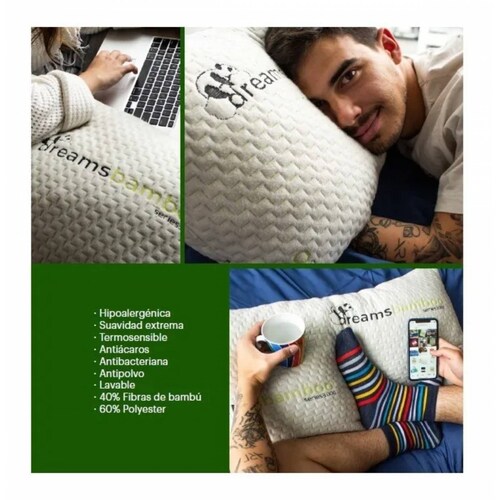 Almohada Memory Foam King Dreams Bamboo Fibra De Bambú.