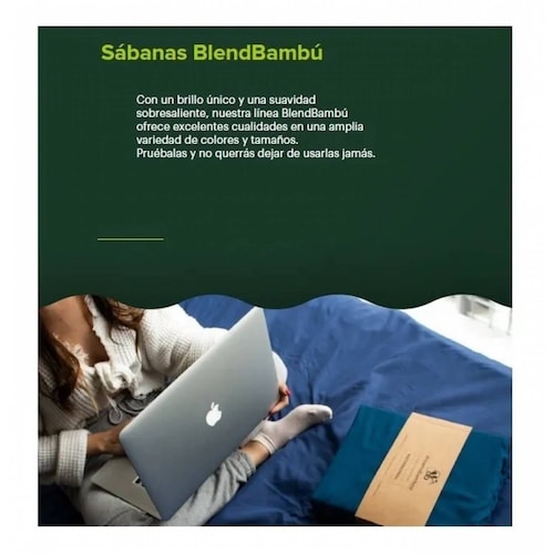 Juego Sábanas Fibra De Bambú Blend Individual Blanco Dreams Bamboo.