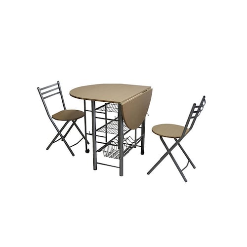 Desayunador Plegable Tipo Mariposa 2 Sillas Natural Brang