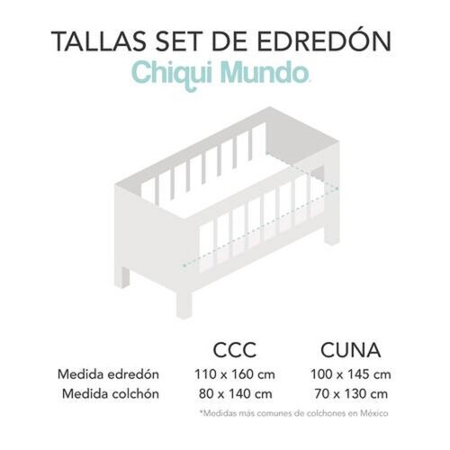 Set Edredón Cuna Little Dino Niño Poliéster Chiqui Mundo.