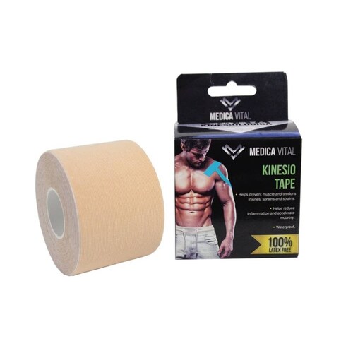 Cinta Kinesiológica Vendaje Muscular 5x5cm Ckmv Beige Medica Vital