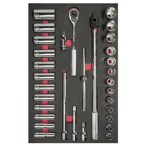 Juego 32 Dados Accesorios 1/2pulg SAE Cortos Largos Urrea