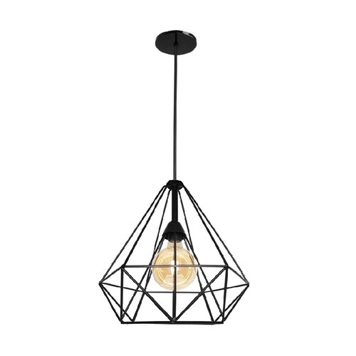 Luminario Colgane Rejilla Diamante Acero Negro Maxxi.
