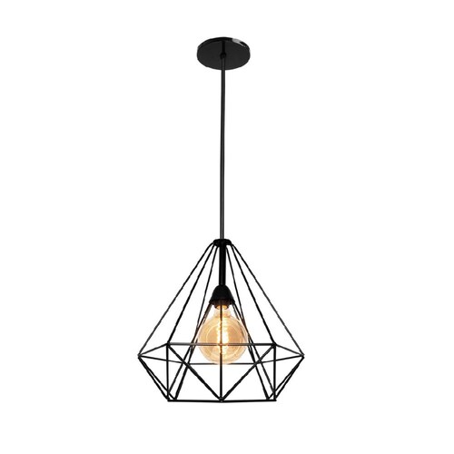 Luminario Colgane Rejilla Diamante Acero Negro Maxxi.