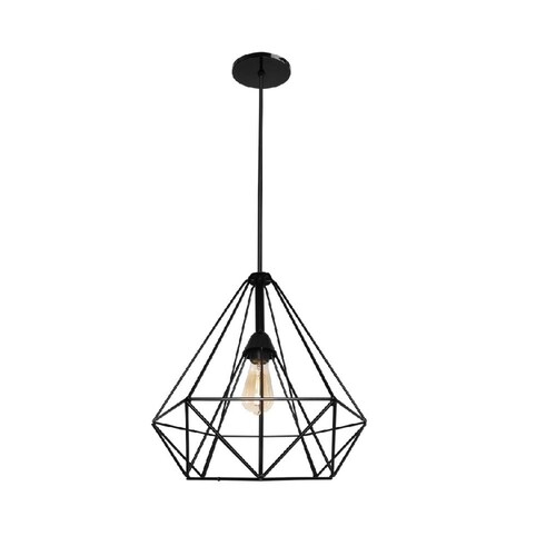 Luminario Colgane Rejilla Diamante Acero Negro Maxxi.