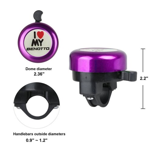 Timbre Bicicleta I LOVE MY BENOTTO Morado Ajuste Universal