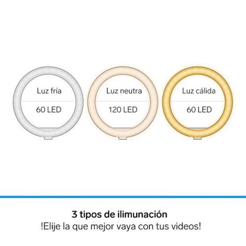 Aro De Luz LED Para Selfie C/ Soporte Para Celular  Steren