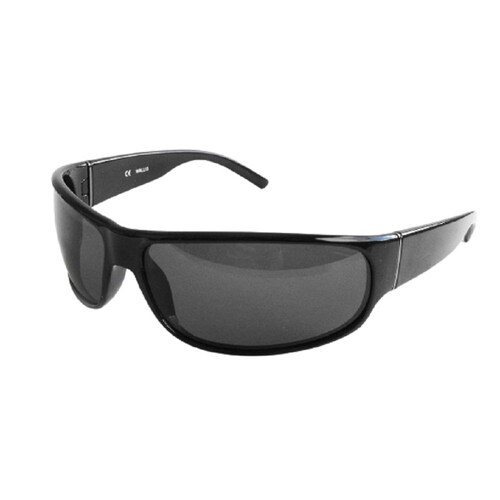 Lentes Deportivos Armazón Negro Micas Humo C/Estuche Wallis.