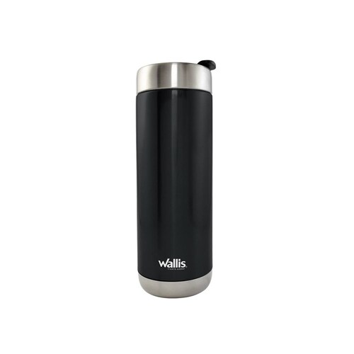 Termo Popote Y Protector Antiderrames 600ml Negro Wallis