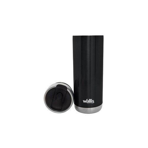 Termo Popote Y Protector Antiderrames 600ml Negro Wallis
