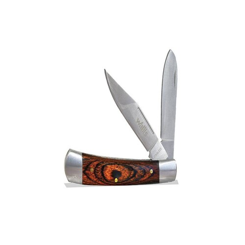 Navaja 2 Hojas Lisas C/Mango Tipo Madera S/Bloqueo Wallis.