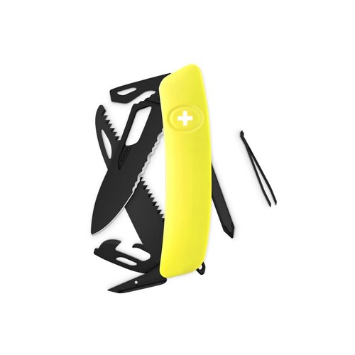 Navaja Suiza SH06 TR Black 13 Funciones Color Amarillo Swiza.