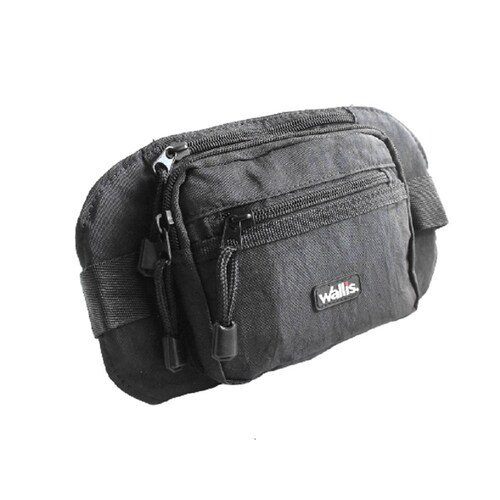 Cangureras 100% nylon Negro 3 Compartimientos Wallis.