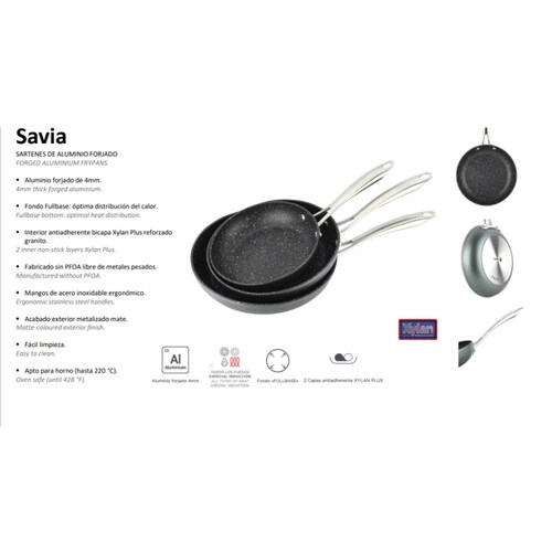 Sartén Resistente SAVIA Aluminio Forjado Gris 28cm Fagor