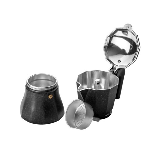 Cafetera Italiana de aluminio negro 9 tazas