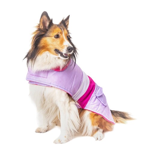 Capa Puffy Color Lila/Rosa Polar P/Perro Talla 5 Pet Pals