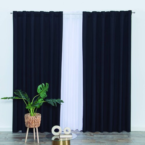 Cortina Decorativa Neo Negro Estándar Colchas Concord
