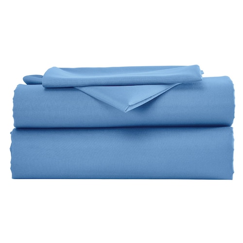 Juego sábanas Esencial Azul Matrimonial Colchas Concord