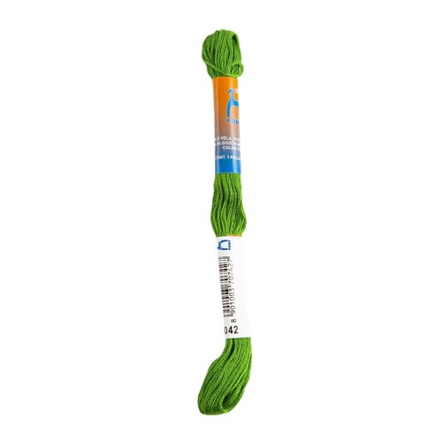 Hilo Verde Bordar Vela Algodón Mercerizado 25 Madejas 7m Pony