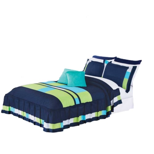 Colcha Funda Malaga Cama Individual Microfibra Azul Concord.