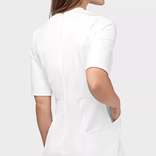 Vestido Medico Quirúrgico P/ Mujer Blanco 9199 WonderWink