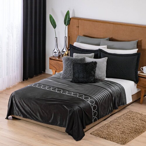 Cobertor Ligero Ultrasuave Ónix Negro Mat/Ind Concord