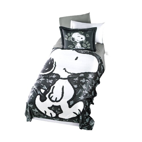 Cobertor Ligero Ultrasuave Snoopy Black Matrimonial Concord