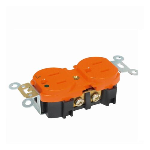 Contacto Dúplex Aterrizado Aislado 127V Naranja Surtek
