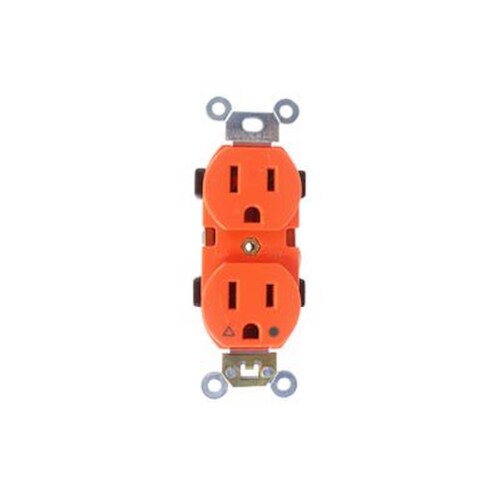 Contacto Dúplex Aterrizado Aislado 127V Naranja Surtek