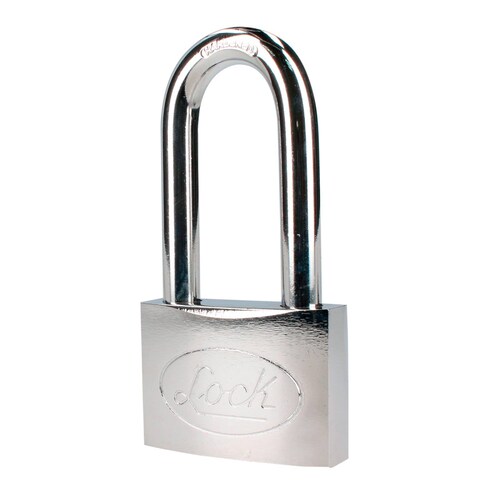 Candado Acero Inoxidable Largo Llave Disco 60mm Cromo Lock