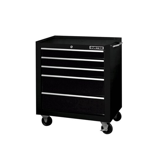 Gabinetes Movil 5 Gavetas Acero Inoxidable Negro Surtek