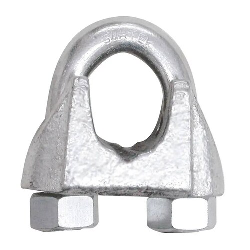 Perro Hierro Maleable Galvanizado P/Cable Acero 1/2" Surtek