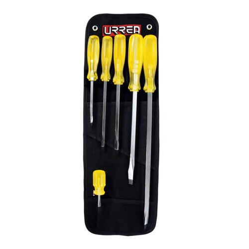 Juego 6 Destornilladores Mango Ámbar Combinados Urrea