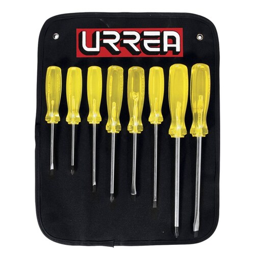 Juego 8 Destornilladores Ámbar Combinado Amarillo Urrea