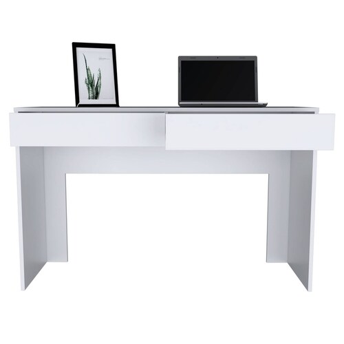 Escritorio Amplio 2 Cajones Oficina Hogar Acre Blanco Excelsior