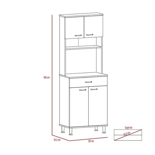 Alacena Cocina Madera C/Entrepaños Beige/Blanco Excelsior