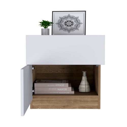 Mesa Noche Nebraska Miel/Blanco Madera Aglomerada Excelsior