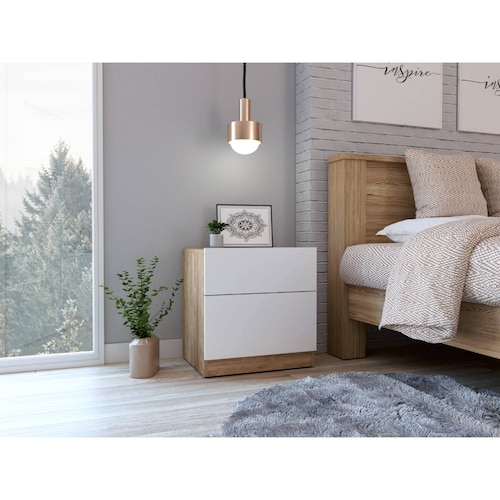Mesa Noche Nebraska Miel/Blanco Madera Aglomerada Excelsior