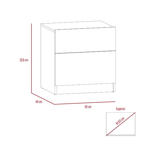 Mesa Noche Nebraska Miel/Blanco Madera Aglomerada Excelsior